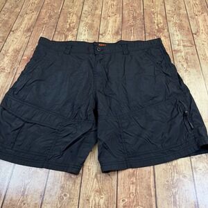 Bass Outdoor Cargo Shorts Mens 42 Black Lightweight Hiking Utility Nylon Stretch